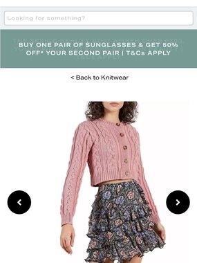 Ted Baker London Pure Wool Pink Cable Knit Crop Cardigan